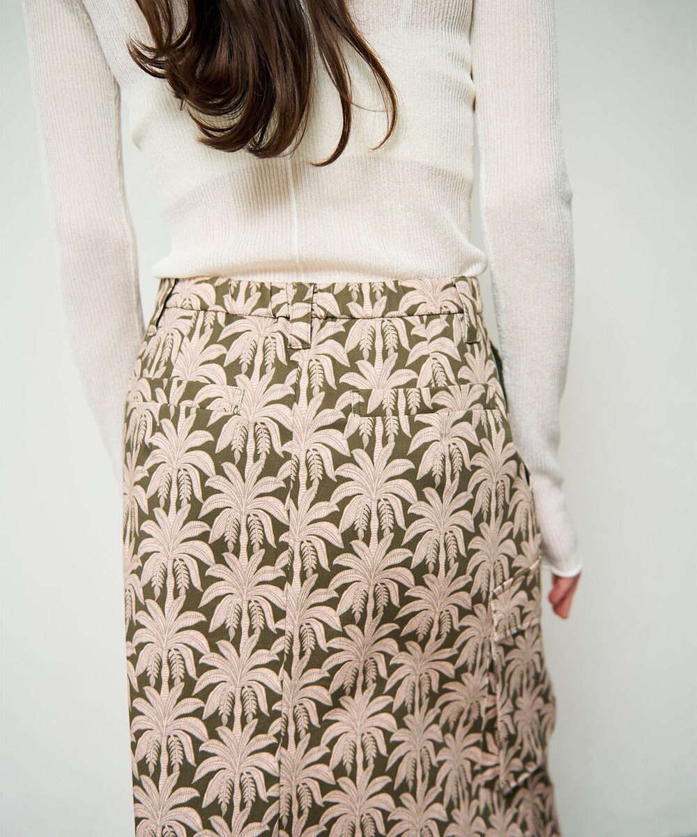 GRACE CONTINENTAL パームモチーフカーゴスカート 