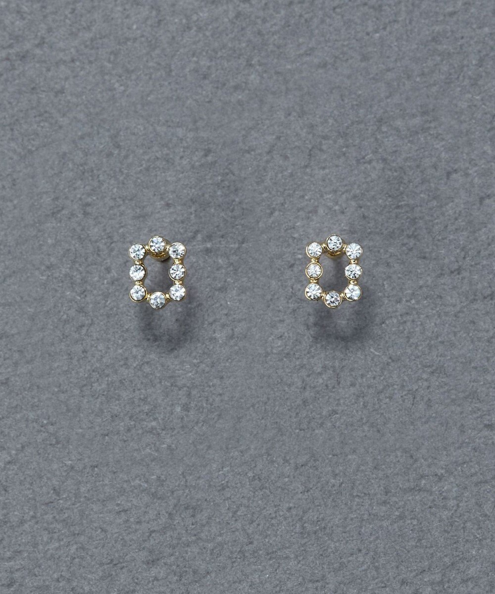 Phoebe 〈金属アレルギー対応〉タイニーレクタングルビジューピアス　小粒/小さい/小さめ/セカンドホール 