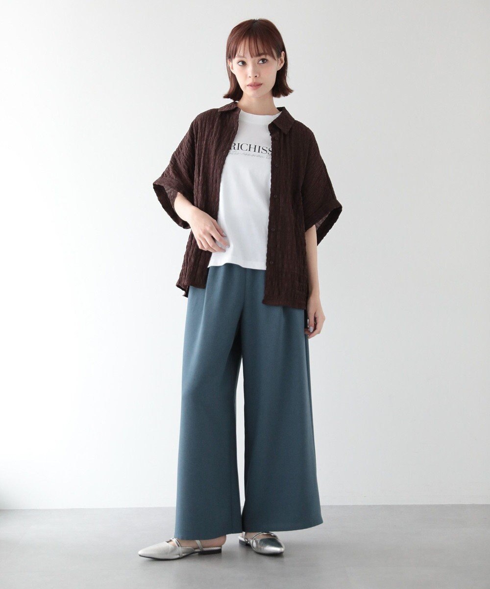 Green Parks シアーシャーリングフレンチスリーブシャツ 