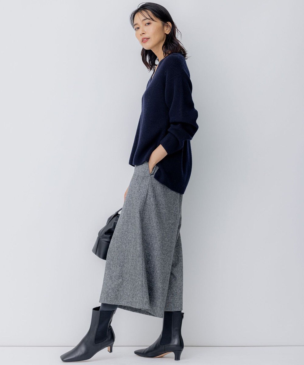 23区 【洗える】ウールミドルゲージ Vネック ニット 