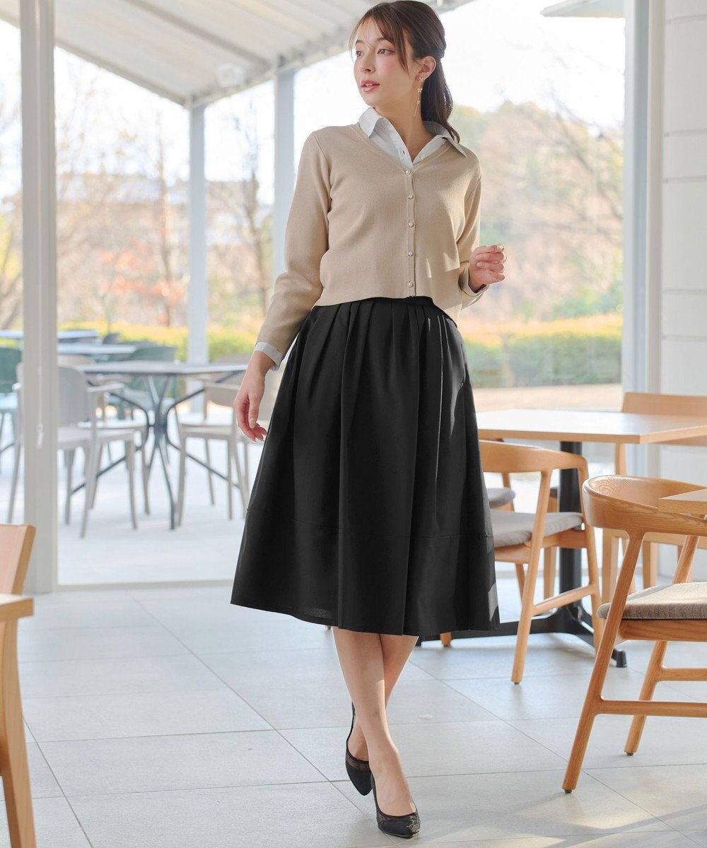 Tiaclasse 【2点セット】ニットボレロ＋花柄ワンピースセット 