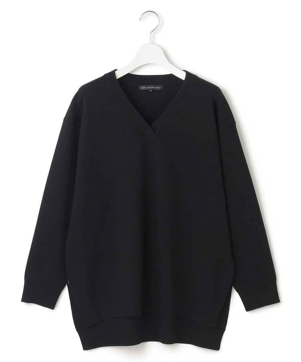 23区 L 【Lサイズ限定】ヴィスコースストレッチ Ｖネック ニット 