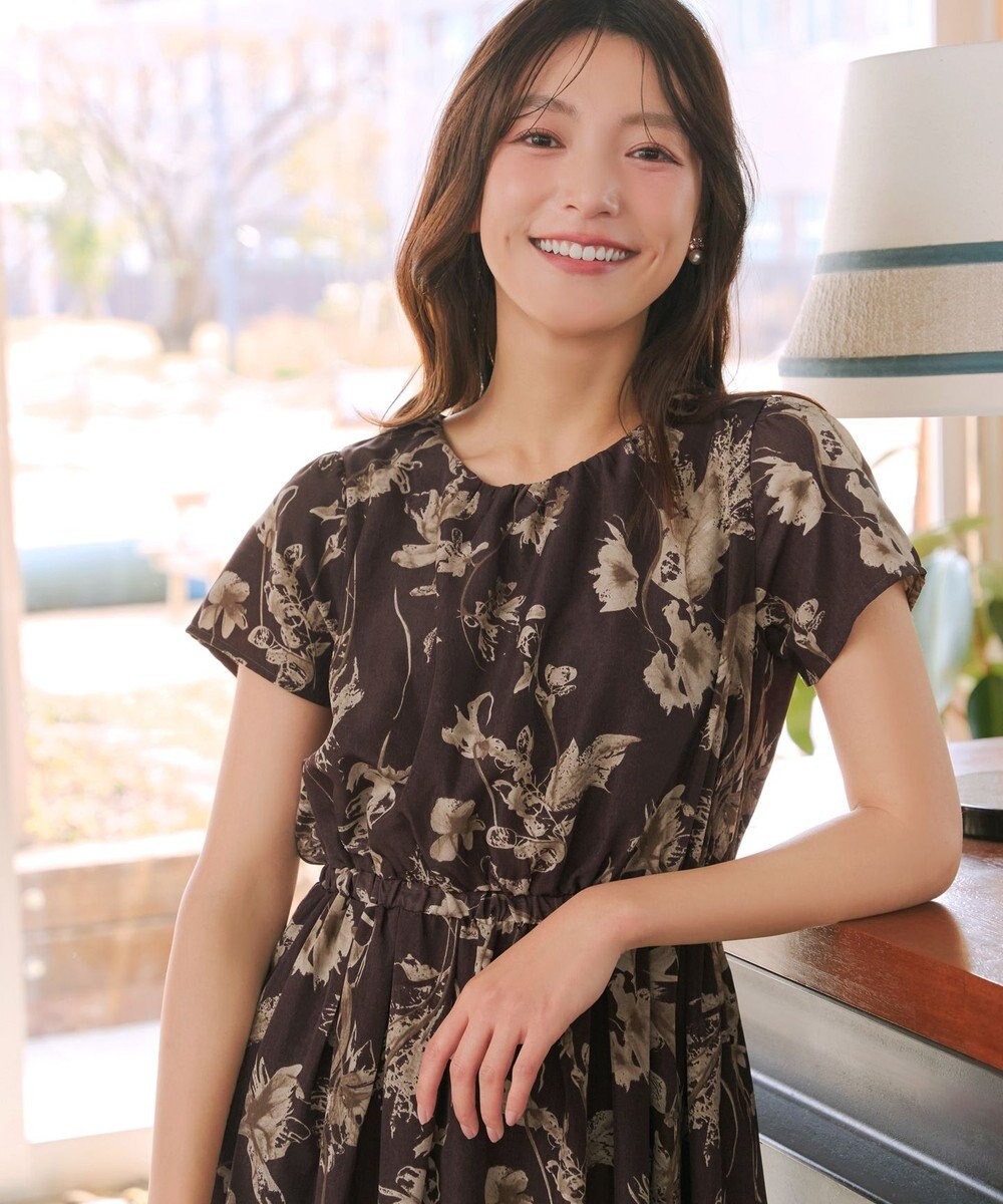 Tiaclasse 【2点セット】ニットボレロ＋花柄ワンピースセット 