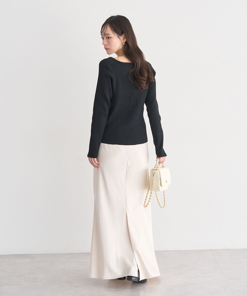 earth music&ecology 【予約】レーストリムリブニットプルオーバー 