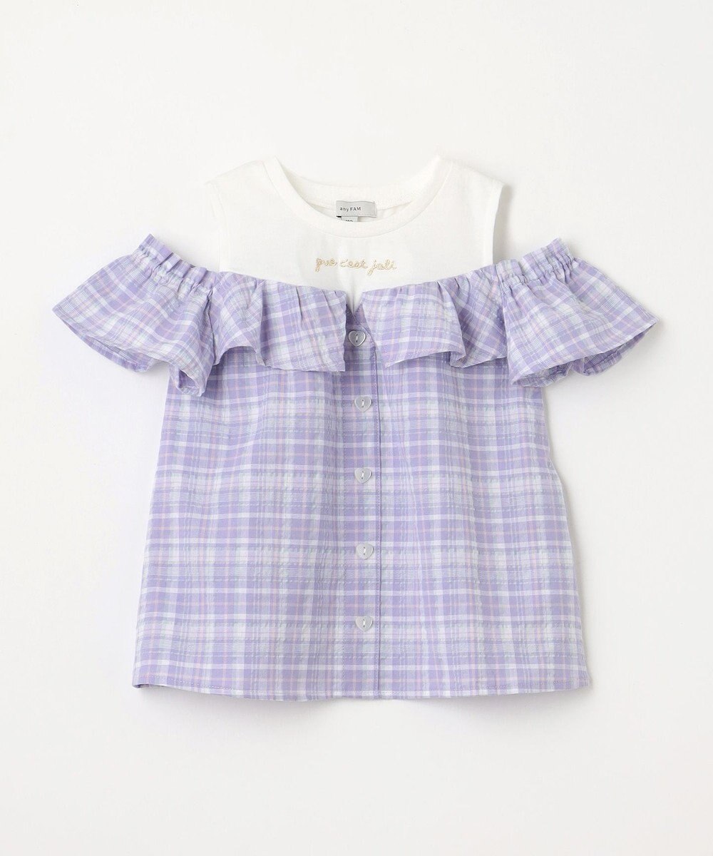 ANY KIDS オフショルダー フリル ブラウス 