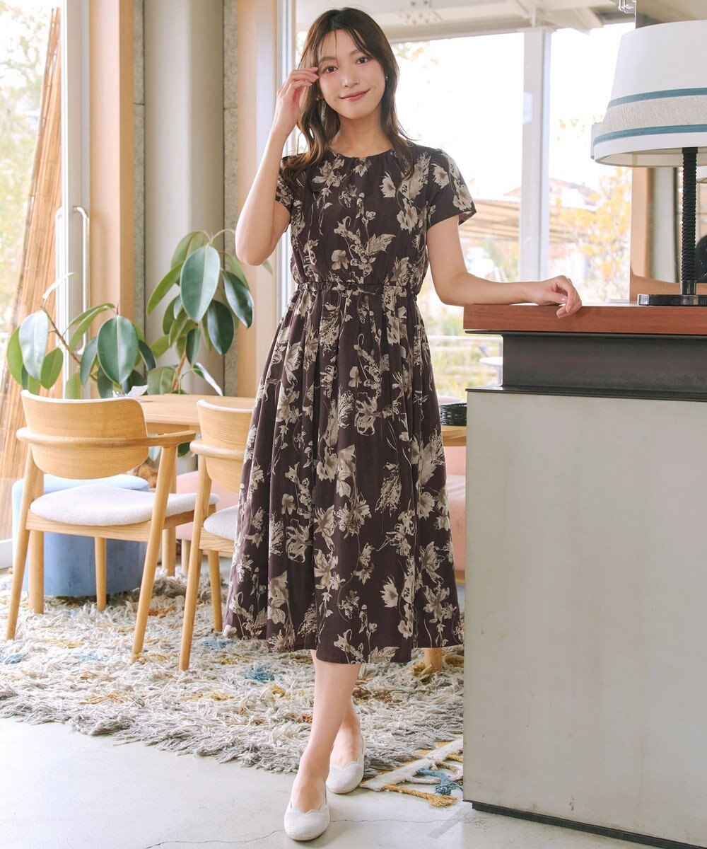 Tiaclasse 【2点セット】ニットボレロ＋花柄ワンピースセット 