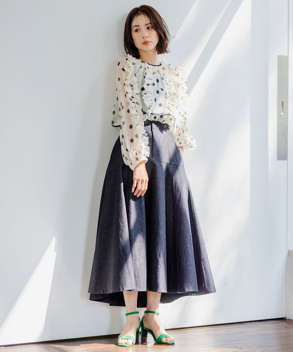 組曲 【組曲×setsuko sagittaire】シフォンプリントバックシャンブラウス 