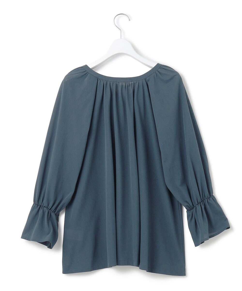 23区 S 【洗える】クリアトリコットジャージー ギャザーデザイン カットソー 