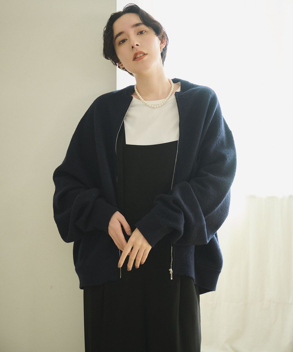 #Newans リラックスフィットドルマンニットブルゾン 