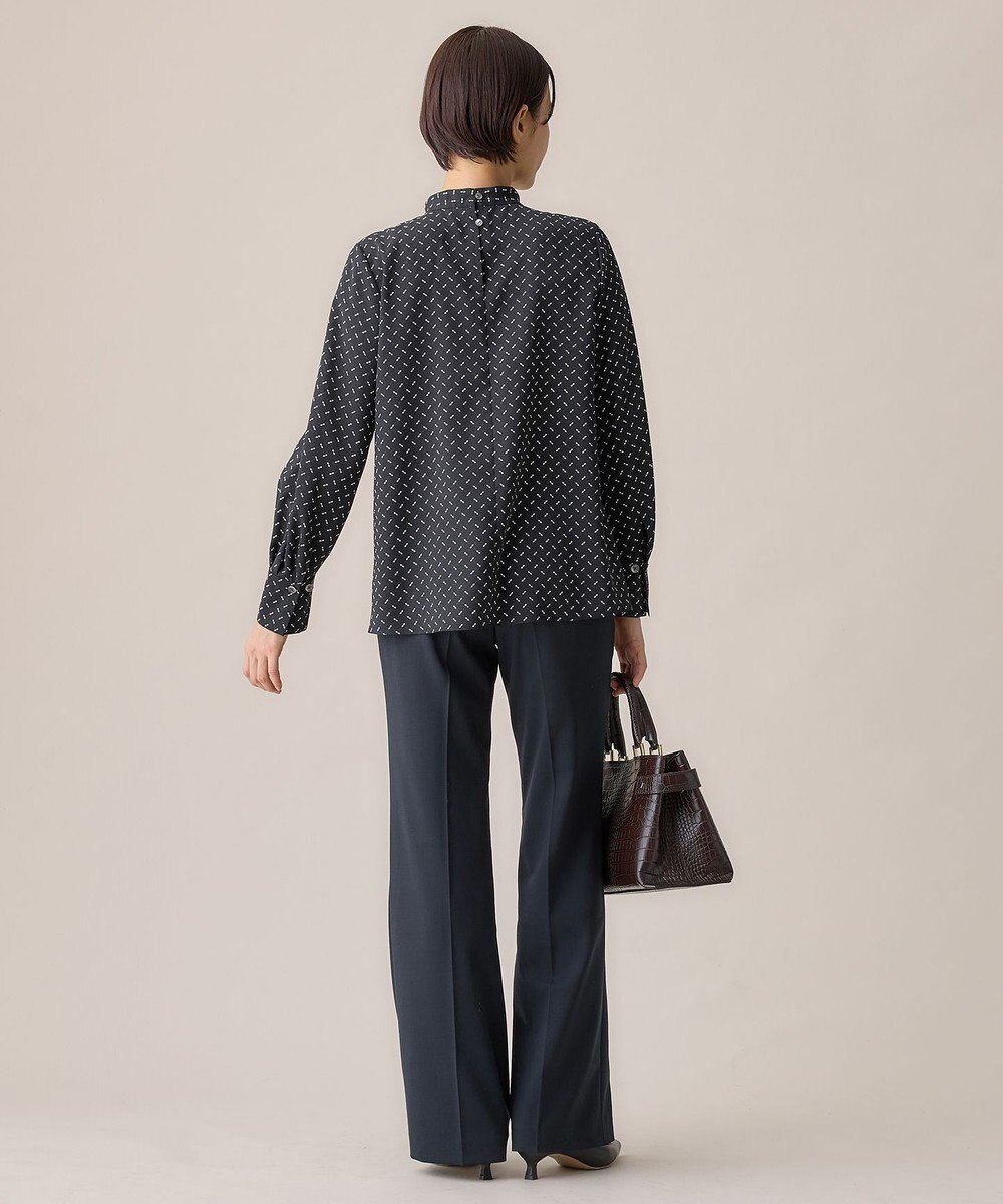 自由区 【洗える】ライトサテン ブラウス 