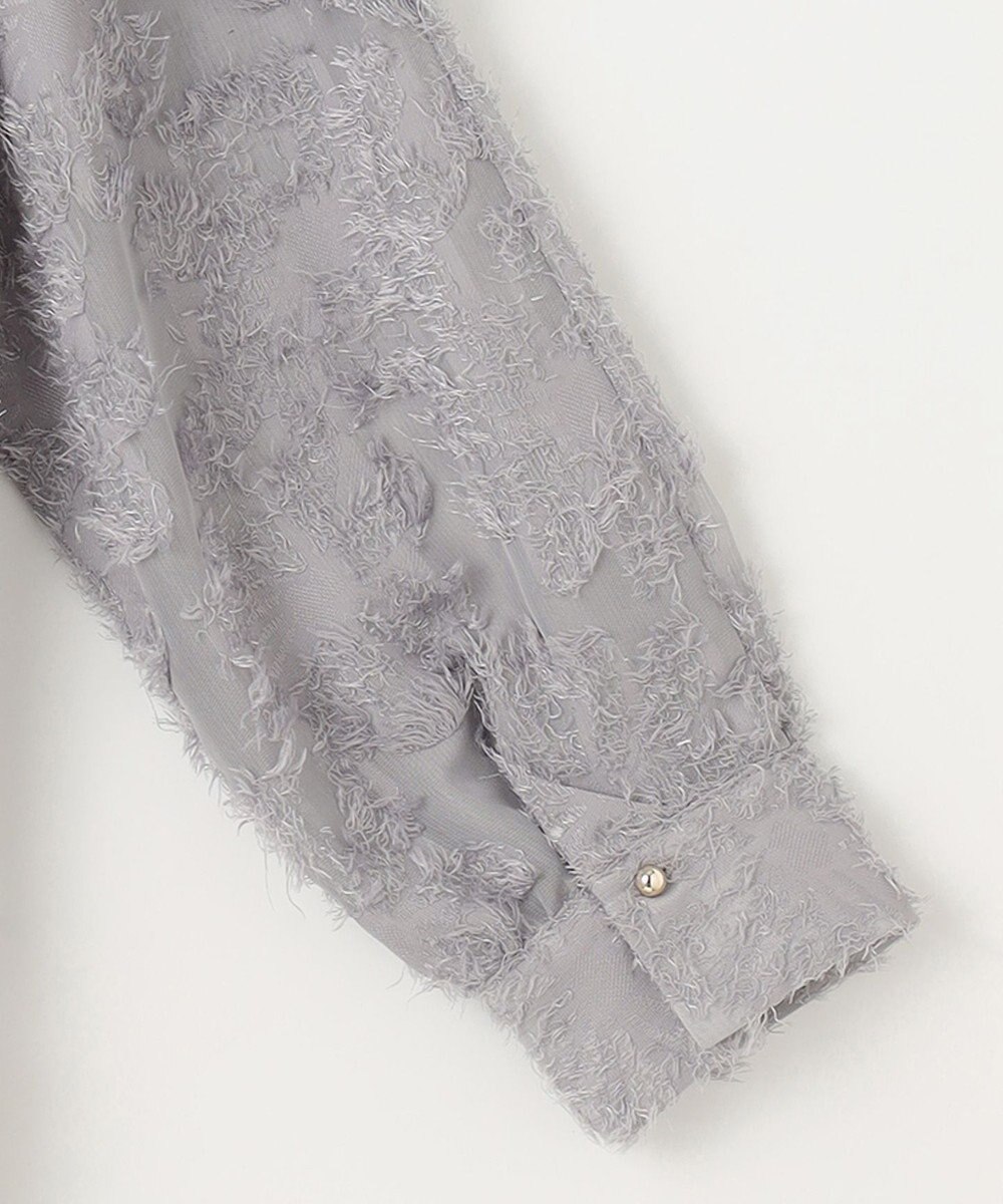 Feroux 【洗える】ジャカードフリルブラウス 