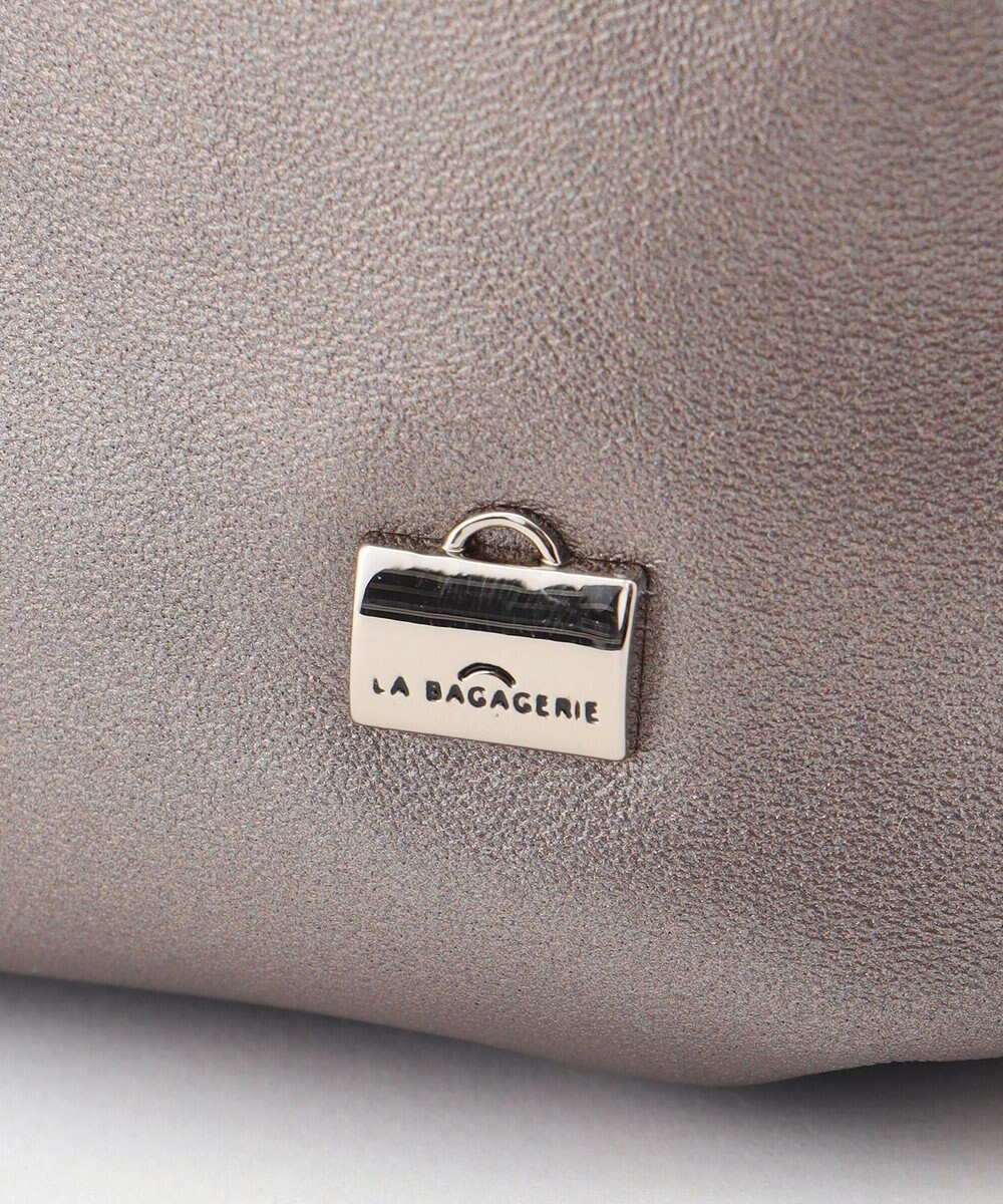 LA BAGAGERIE シープレザー ギャザーハンドル2wayラウンドトートバッグ 