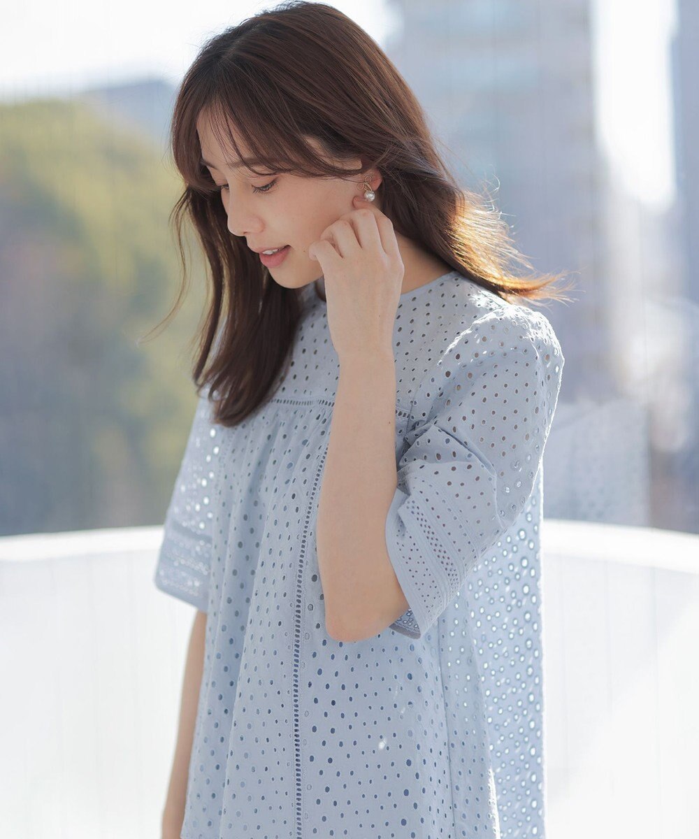 組曲 【先行予約】エンブロイダリーレース5分袖 ブラウス 