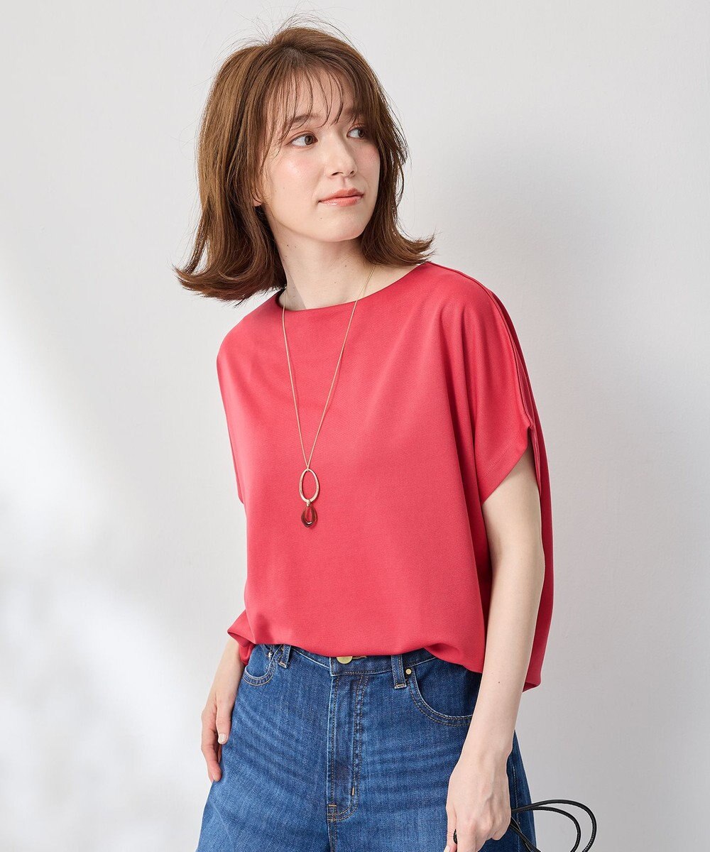 ANY 【洗濯機可/接触冷感/UVカット/アンチピリング】ドライポンチフレンチスリーブプルオーバー 