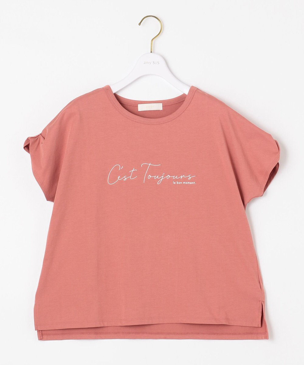 ANY SIS 【美人百花6月号掲載】フレンチスリーブロゴ Tシャツ 
