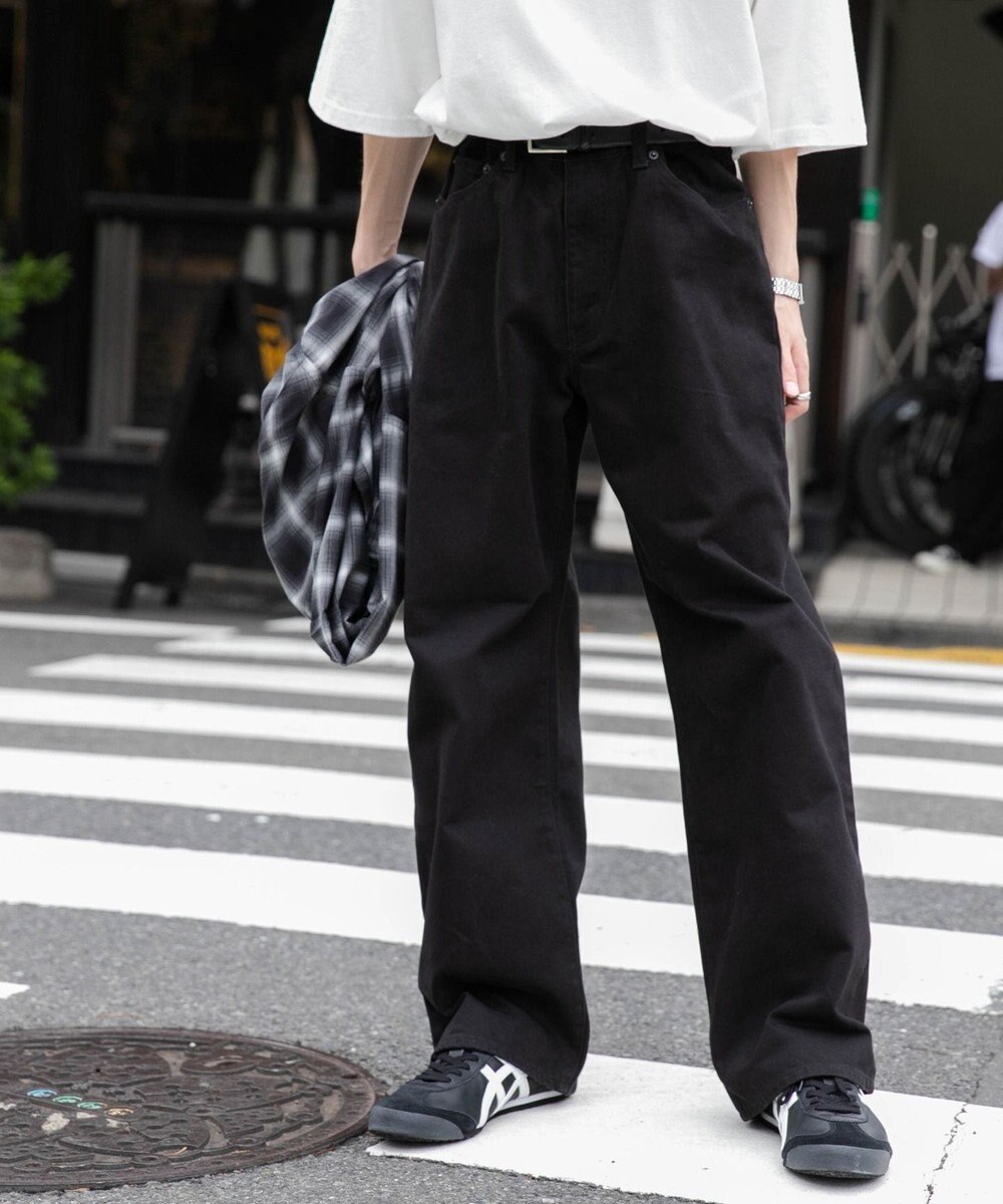 WEGO 【ユニセックス着用ITEM/SMLサイズ展開】デニムストレートパンツ 