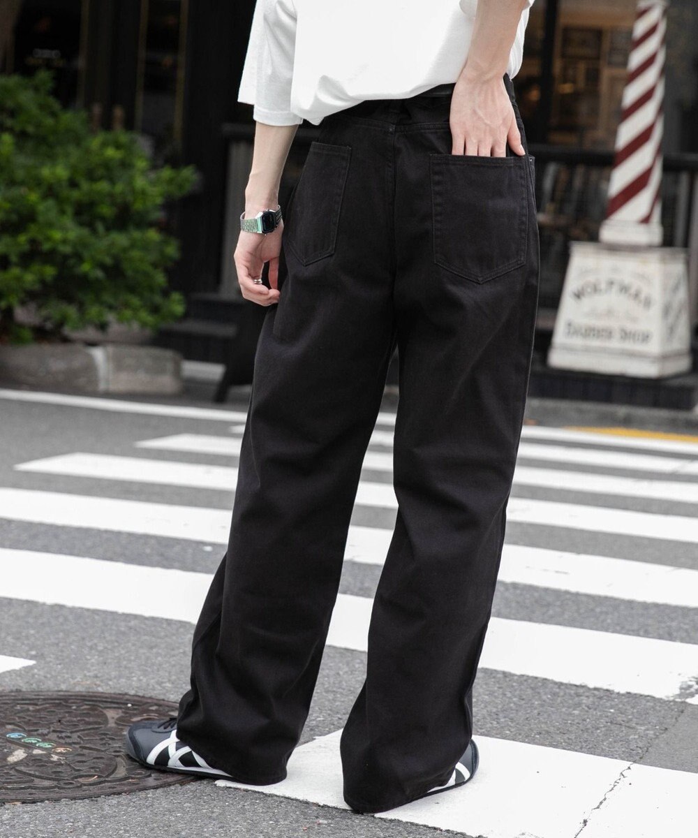 WEGO 【ユニセックス着用ITEM/SMLサイズ展開】デニムストレートパンツ 