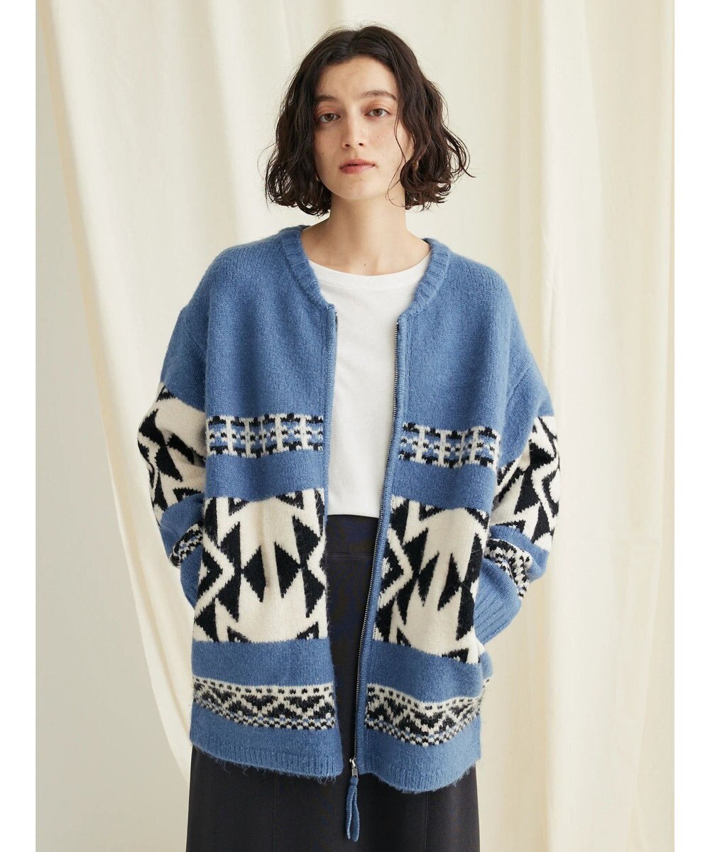 CRAFT STANDARD BOUTIQUE オルテガ柄ニットＺＩＰブルゾン 