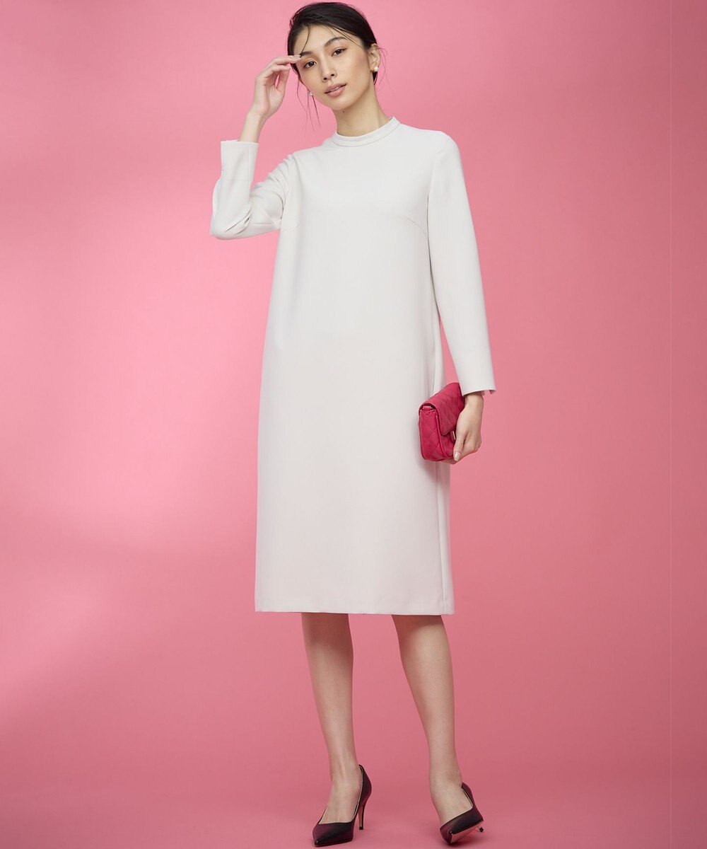 組曲 L 【KUMIKYOKU NAVY】コンフォータブルドレープ レース襟ワンピース 