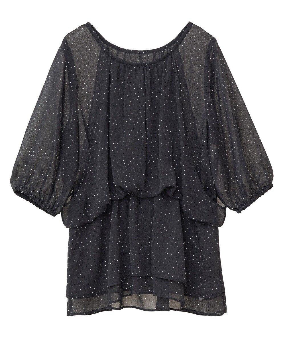 earth music&ecology レイヤードライクドット柄ブラウス 