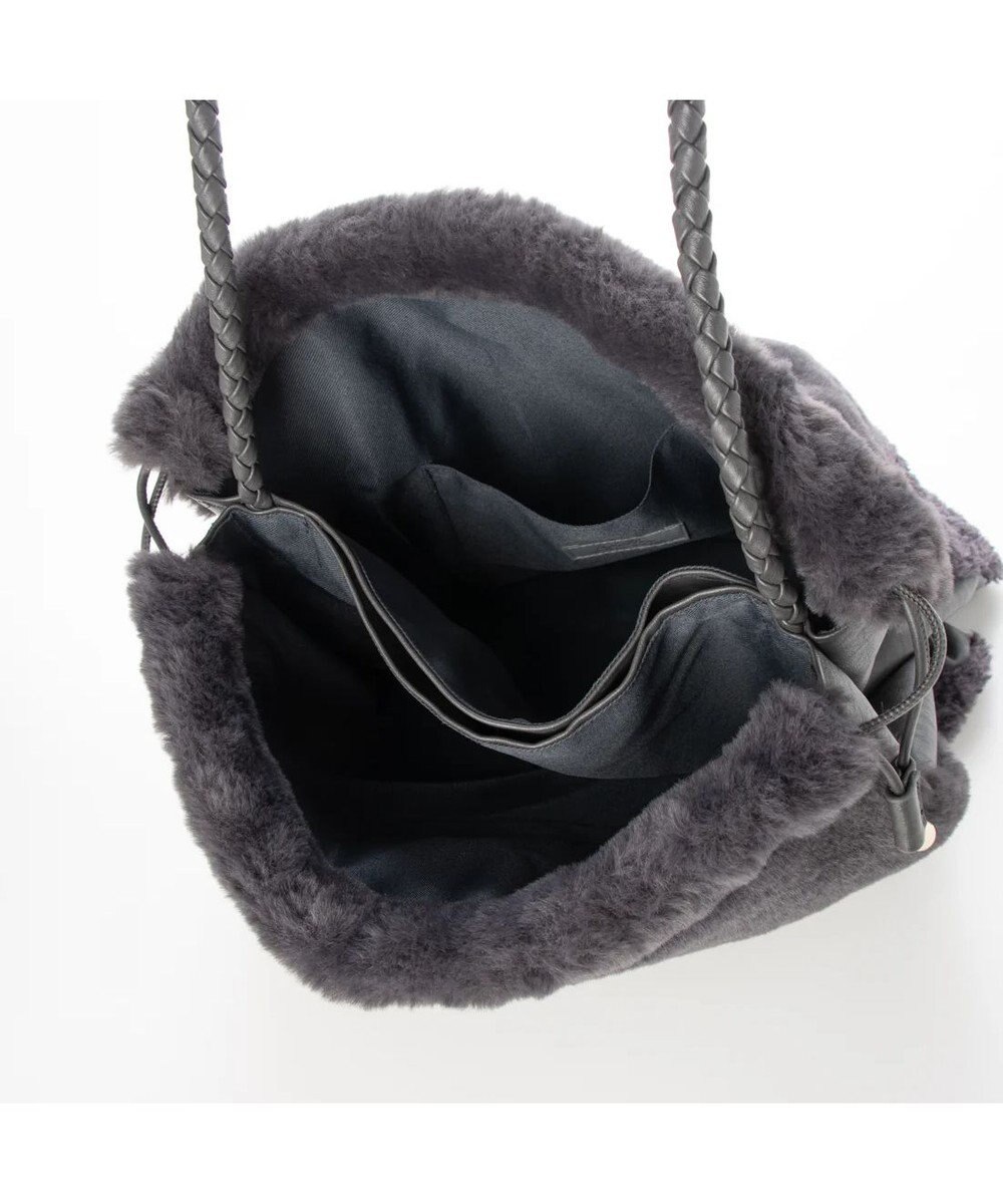 UNBILLION cachecache 切り替えエコファー三つ口巾着トート 