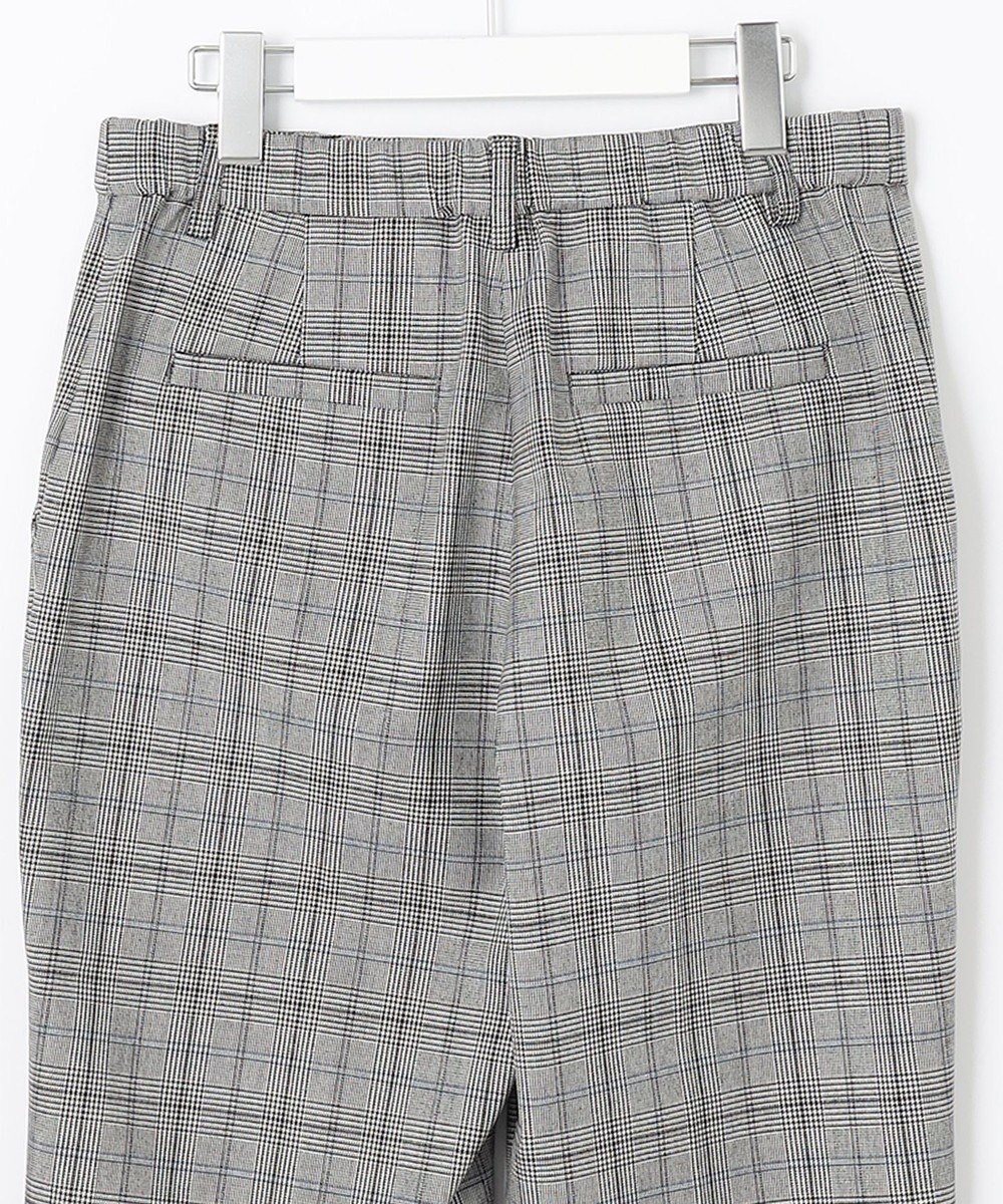 自由区 【裏起毛/撥水加工】TRギャバ グレンチェック テーパードパンツ 