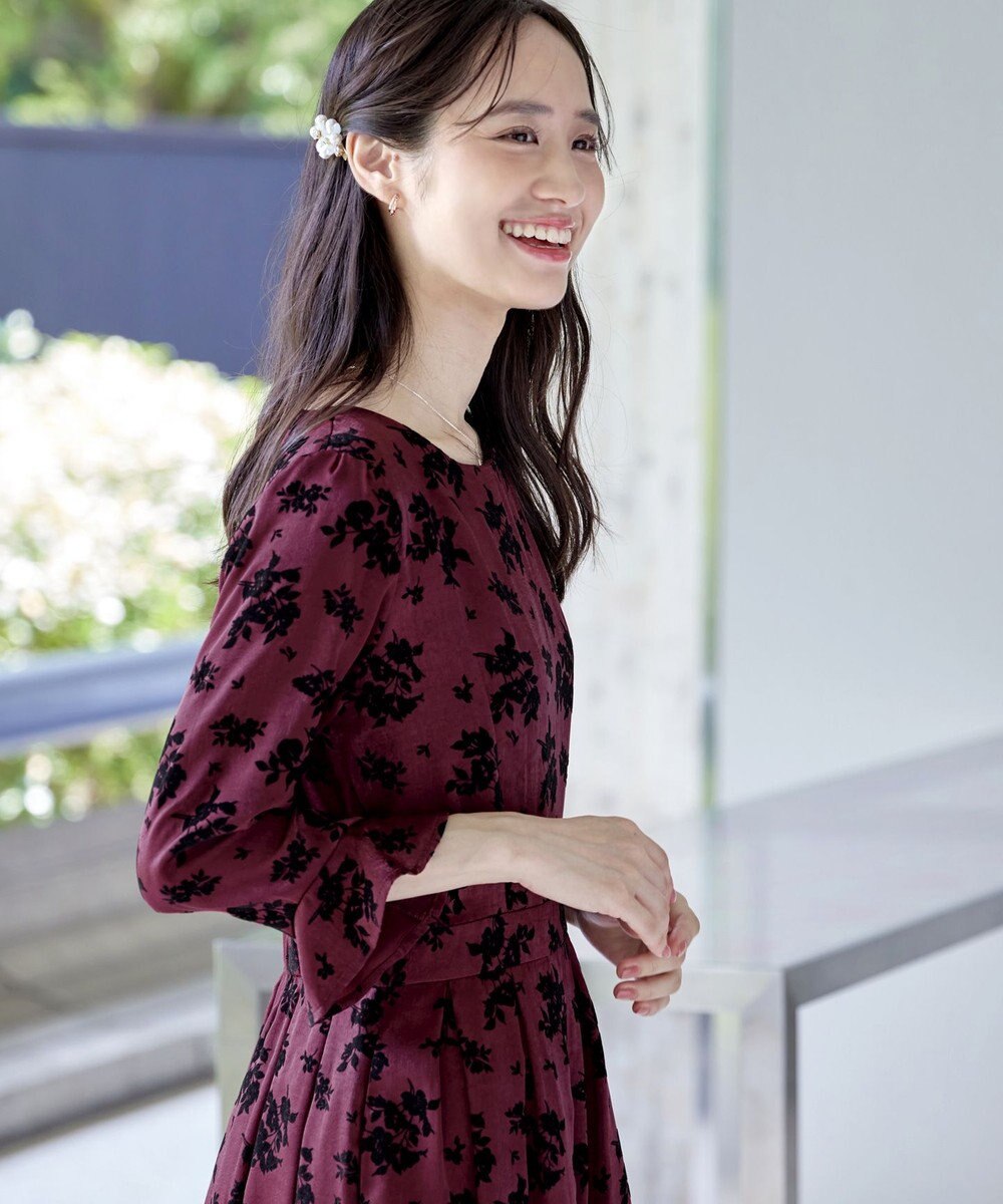 Tiaclasse 【安田美沙子さん着用・洗える】フラワーフロッキーワンピース 