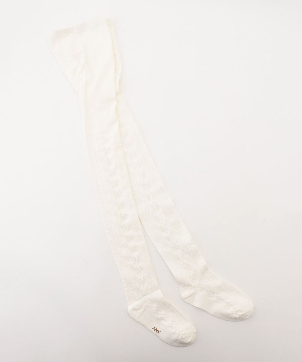 ANY KIDS リボン柄 ジャガードタイツ 