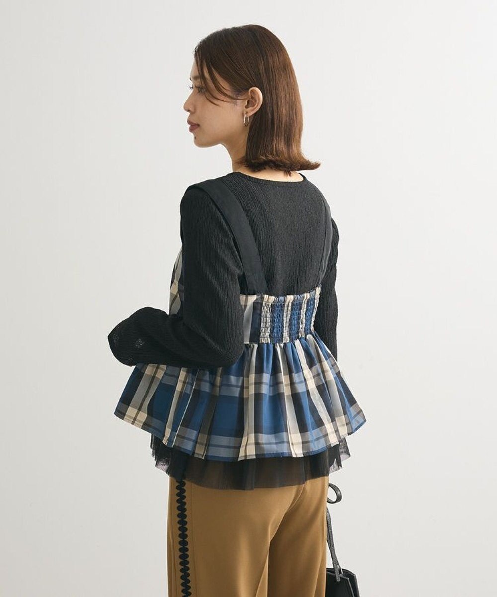 Green Parks ・ＳＵＧＡＲ　ＳＰＯＯＮ　チェックペプラムビスチェ 