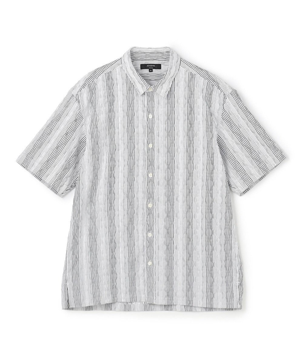 JOSEPH HOMME 【新柄】ストライプジャガードストレッチ 　レギュラーカラー半袖シャツ 