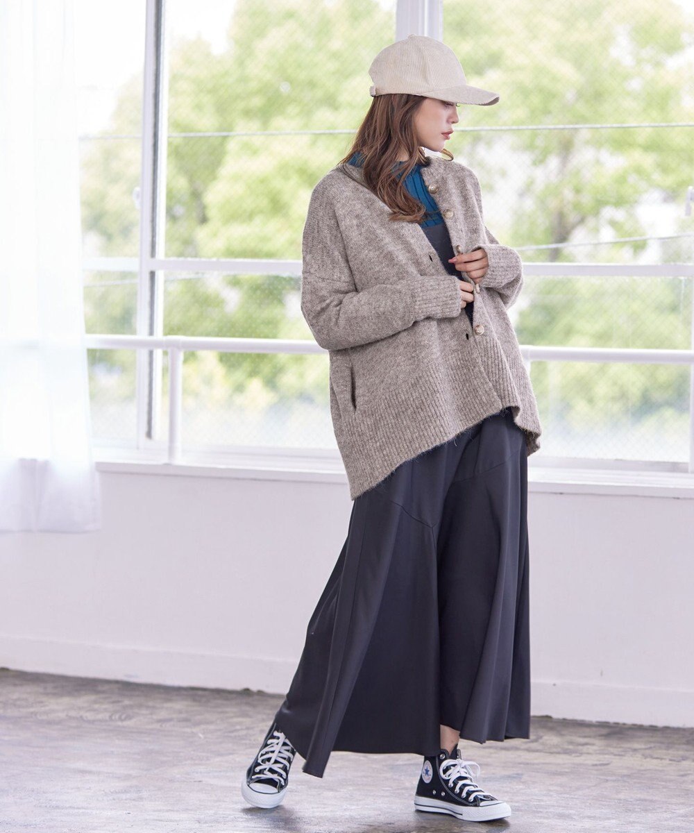 Tiaclasse 【洗える】クルーネックメランジカーディガン 