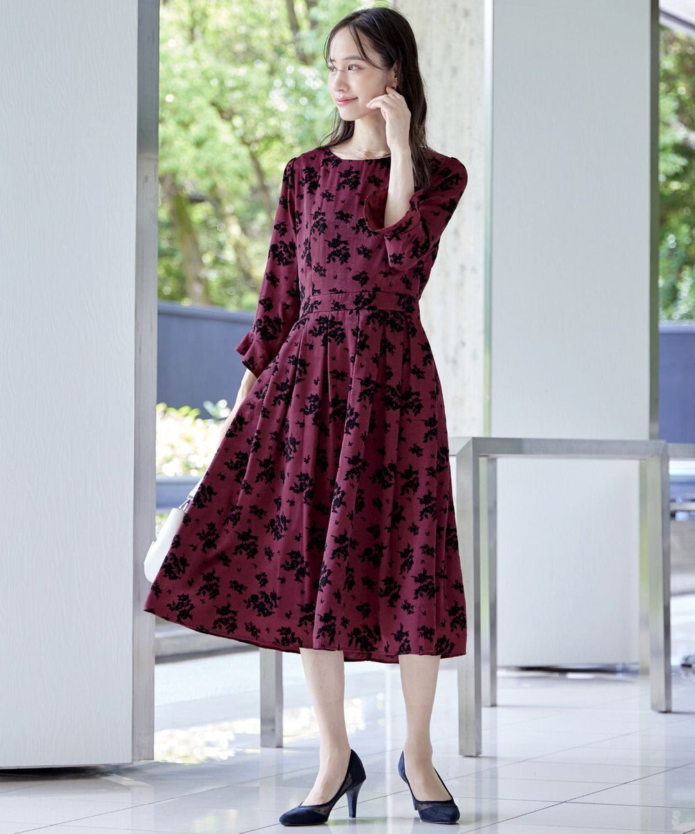 Tiaclasse 【安田美沙子さん着用・洗える】フラワーフロッキーワンピース 