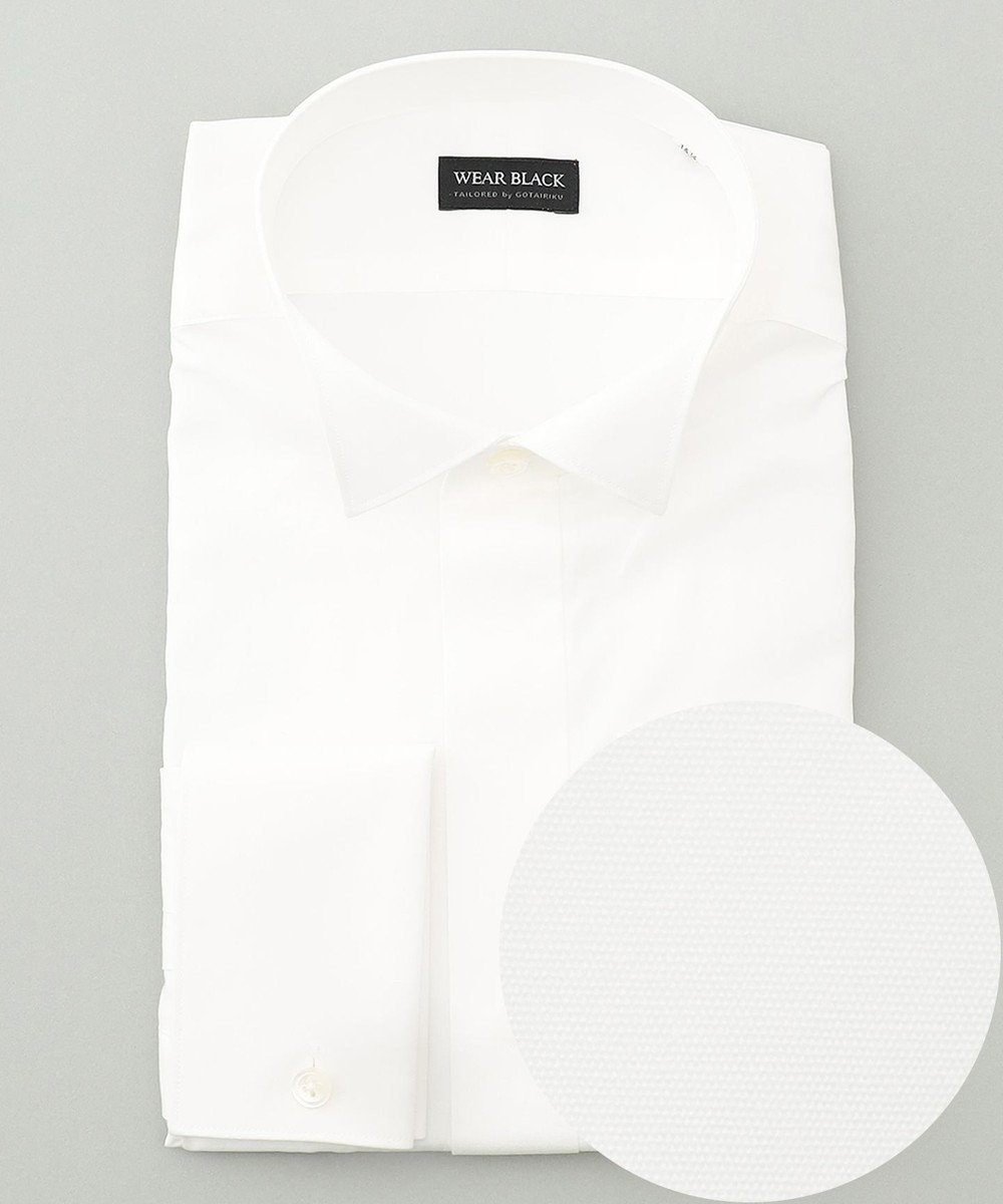 GOTAIRIKU 【WEARBLACK】ウィングカラー比翼 ダブルカフス ドレスシャツ ホワイト系
