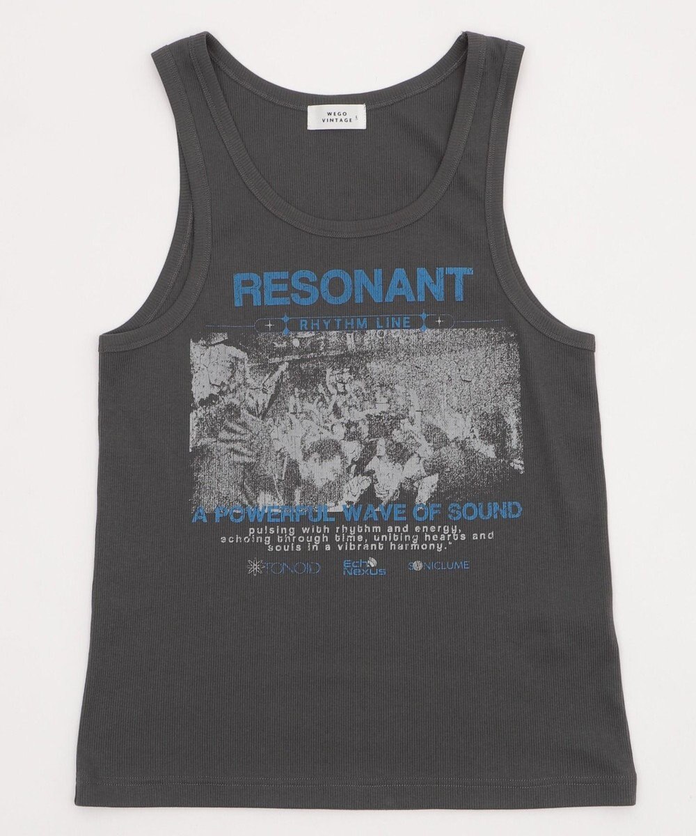 WEGO グラフィックリブタンクトップ 