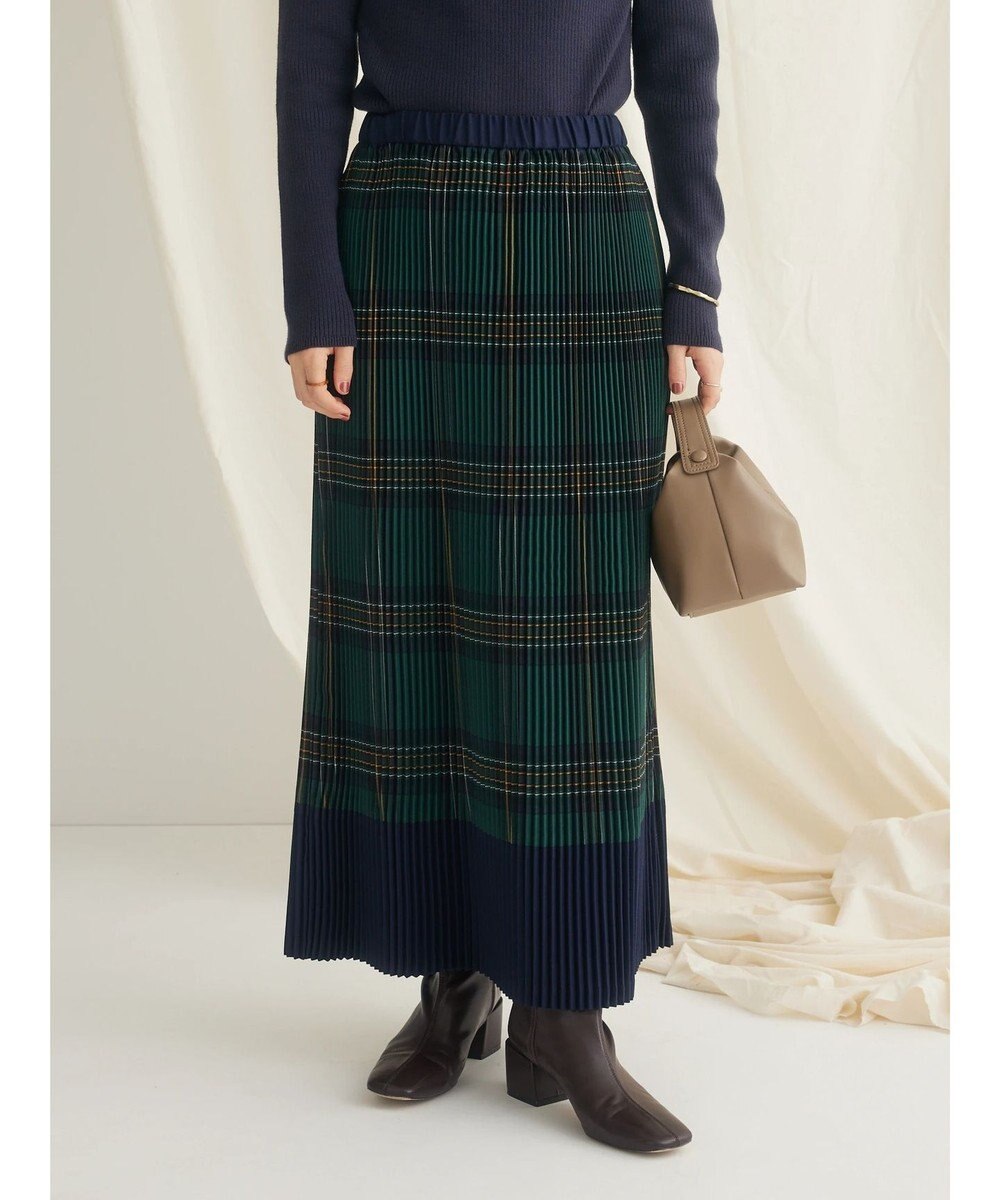 CRAFT STANDARD BOUTIQUE 配色チェックプリーツスカート 