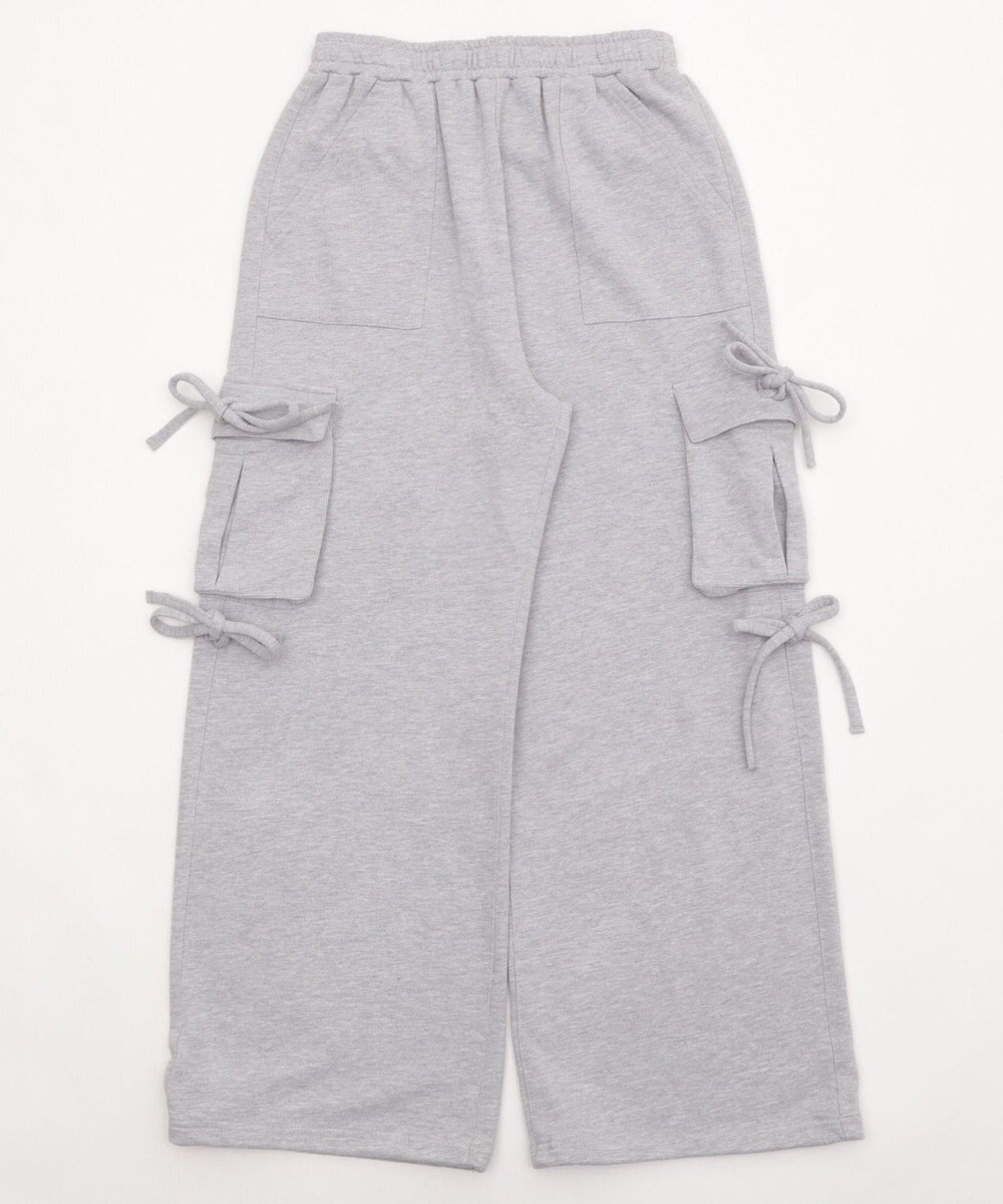 WEGO 【ウエストゴム】リボンカーゴスウェットパンツ 