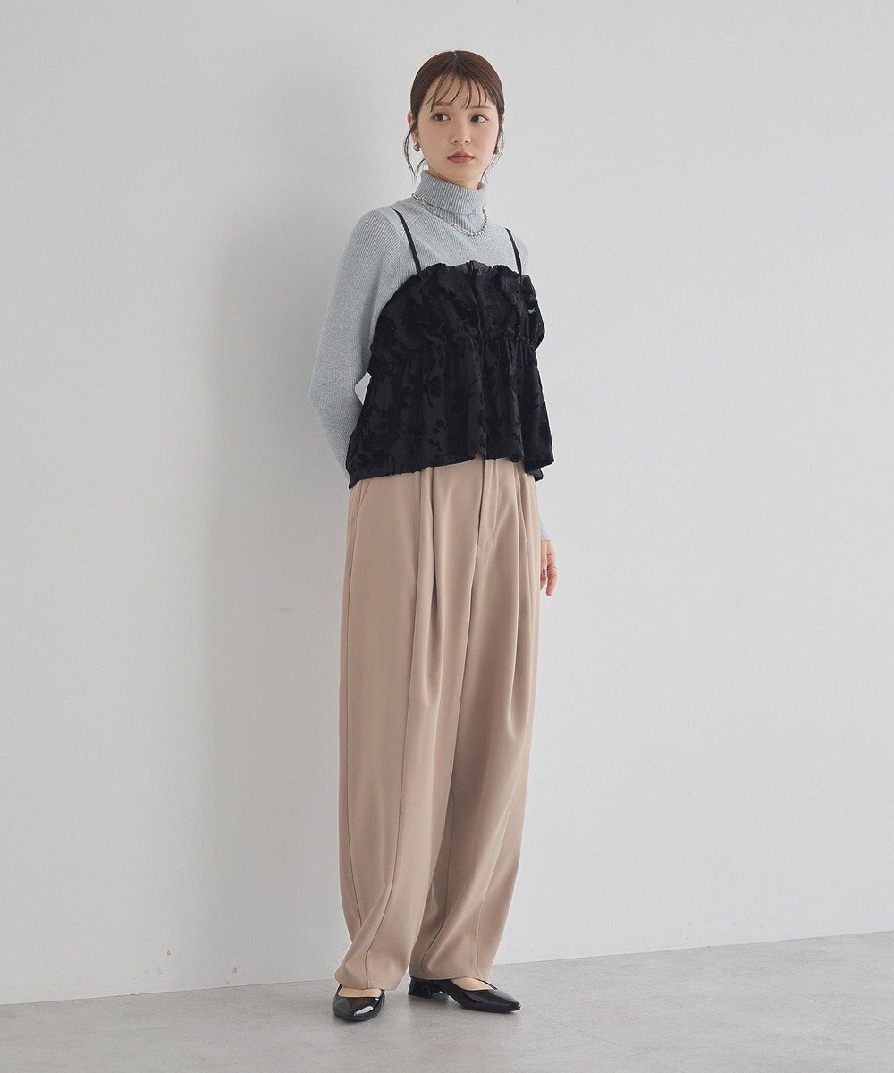 earth music&ecology ベロアフラワービスチェ 