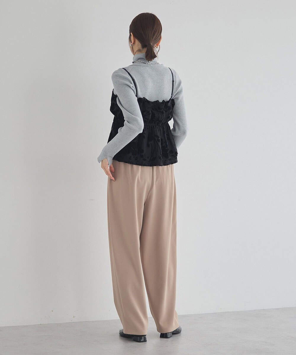 earth music&ecology ベロアフラワービスチェ 