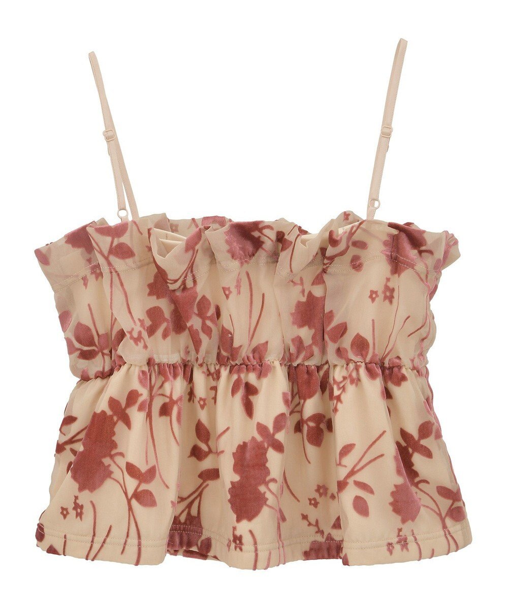 earth music&ecology ベロアフラワービスチェ 