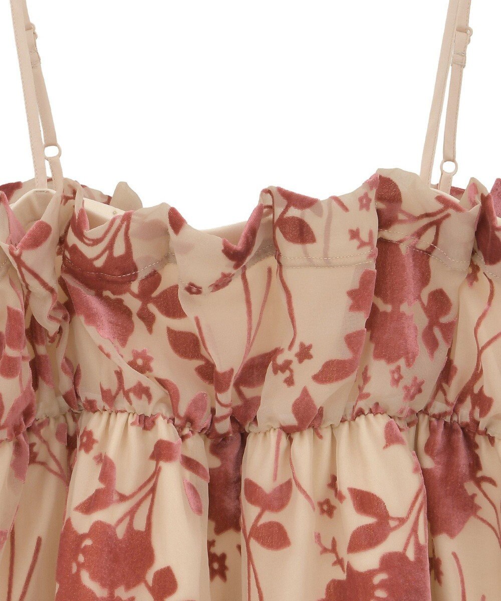 earth music&ecology ベロアフラワービスチェ 