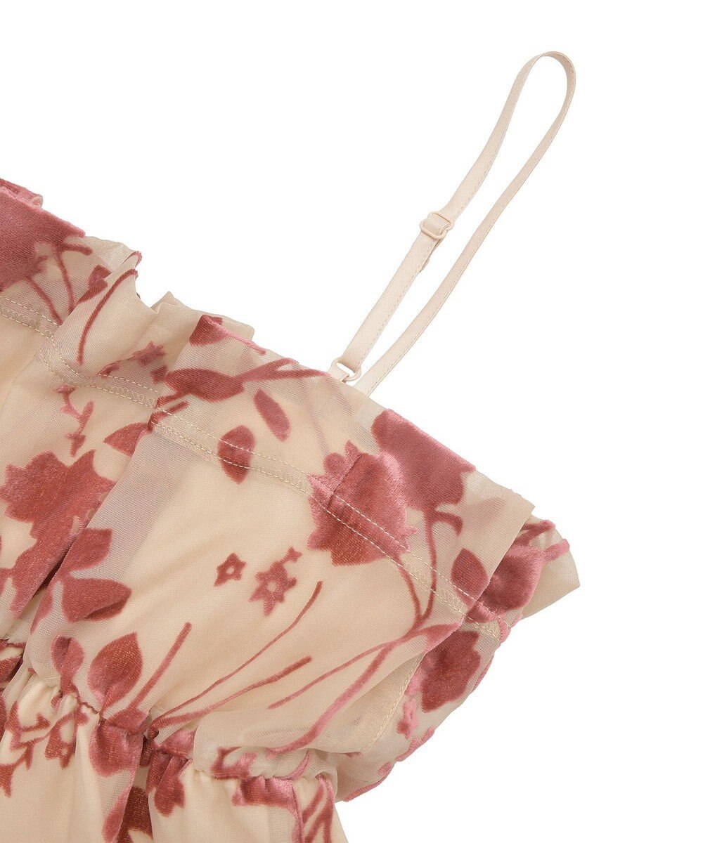 earth music&ecology ベロアフラワービスチェ 