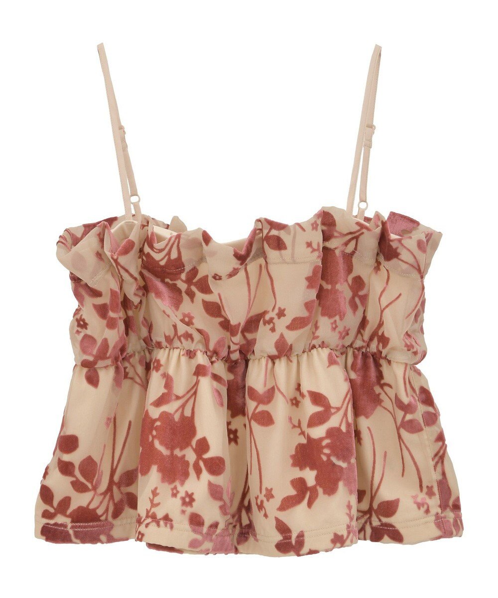 earth music&ecology ベロアフラワービスチェ 