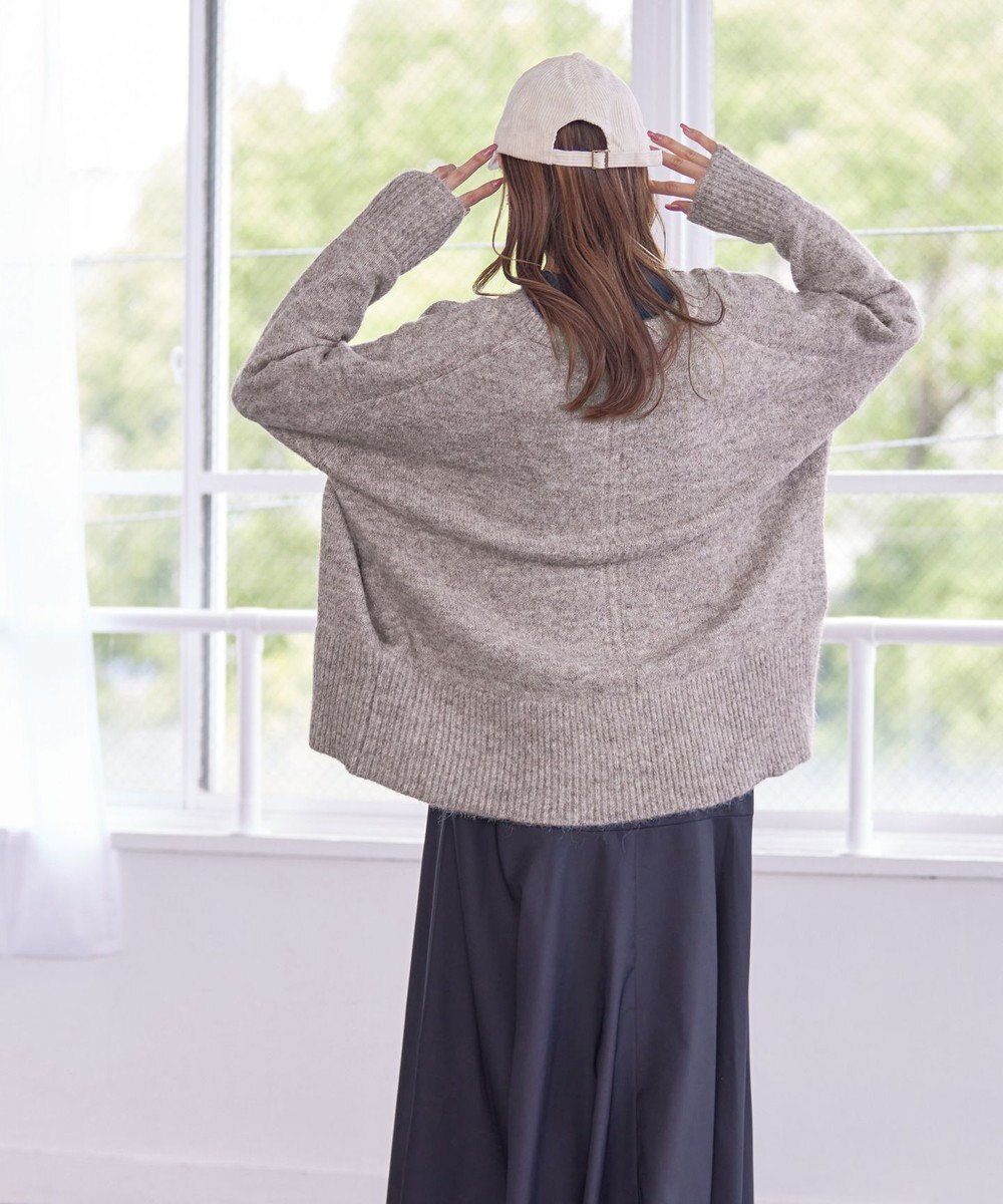 Tiaclasse 【洗える】クルーネックメランジカーディガン 