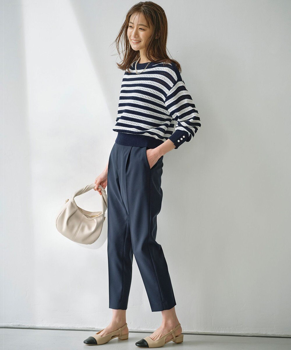 組曲 L 編地切替ドルマンプルオーバー ニット 