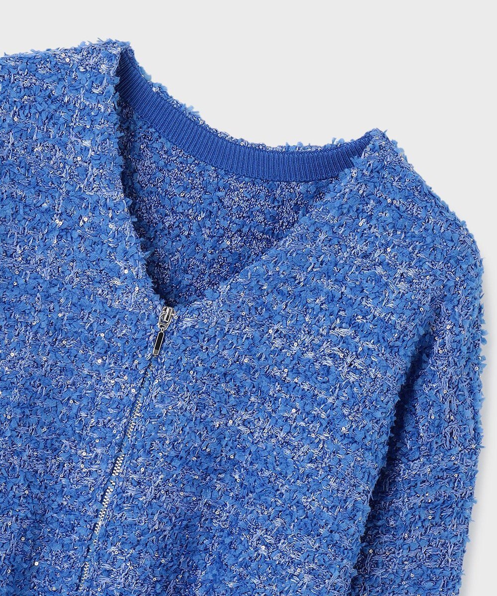 GRACE CONTINENTAL ツイードニットzipカーディガン 