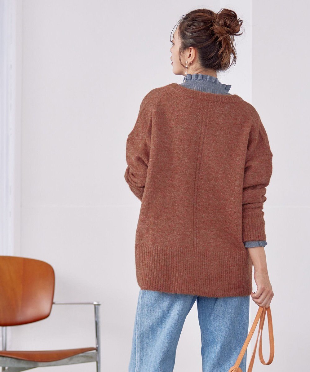 Tiaclasse 【洗える】クルーネックメランジカーディガン 