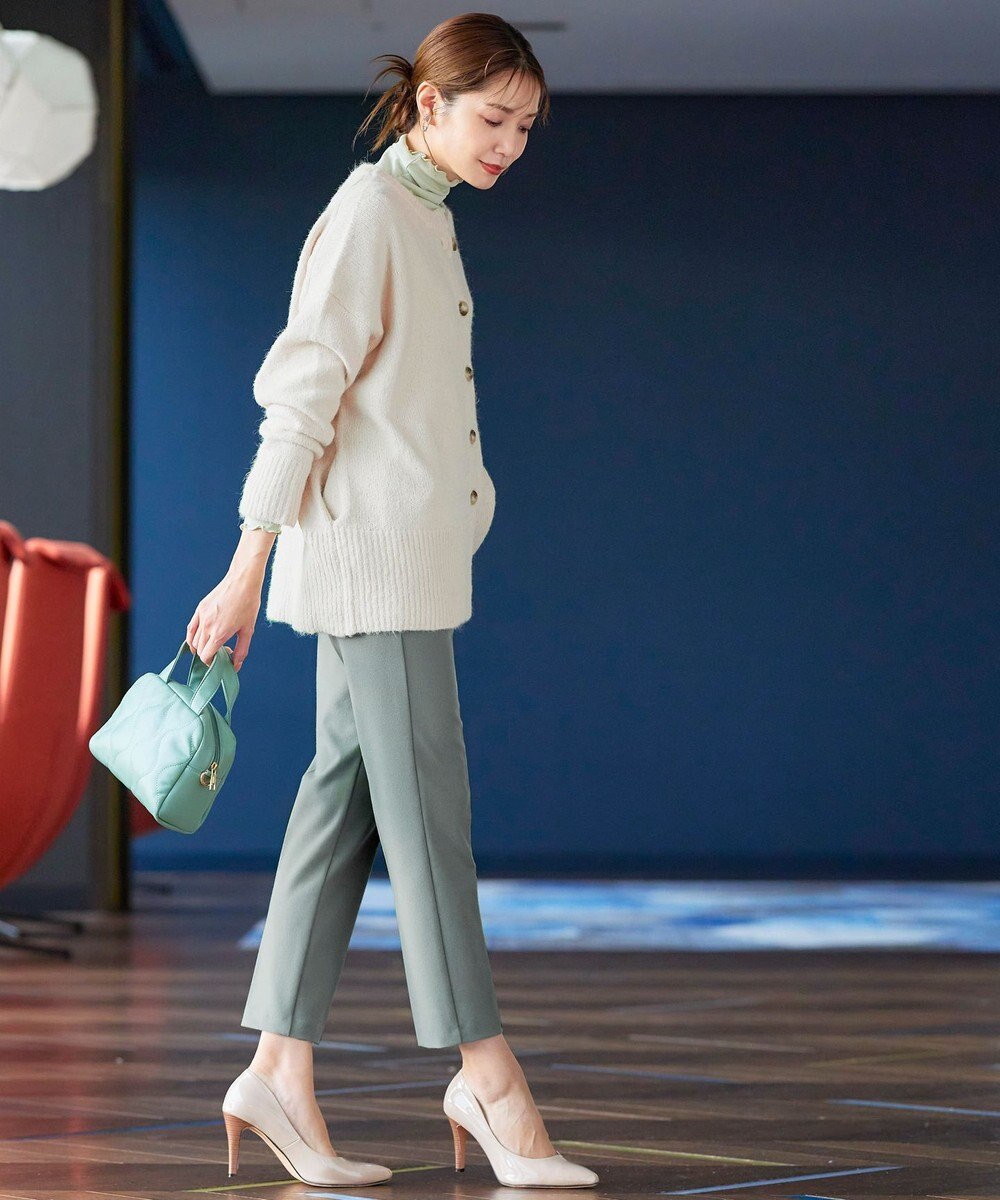 Tiaclasse 【洗える】クルーネックメランジカーディガン 