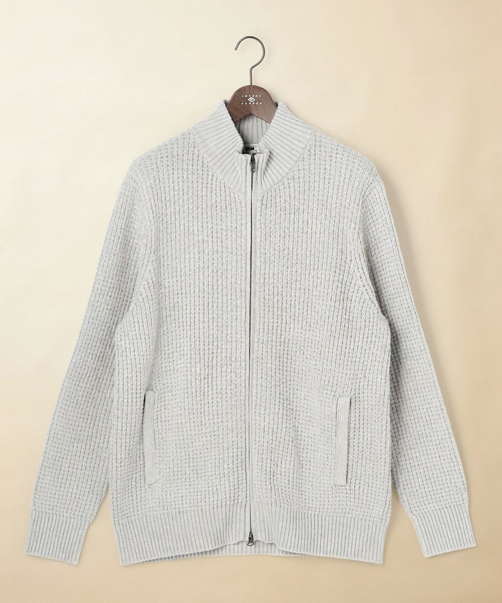 JOSEPH ABBOUD 【3シーズン活躍する綿ブレンド】コットンアクリルバルキー ジップニット ブルゾン 