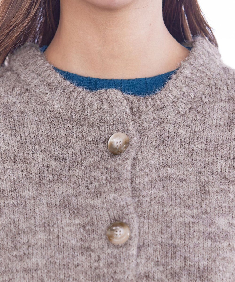 Tiaclasse 【洗える】クルーネックメランジカーディガン 