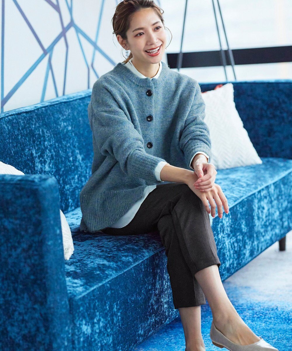 Tiaclasse 【洗える】クルーネックメランジカーディガン 